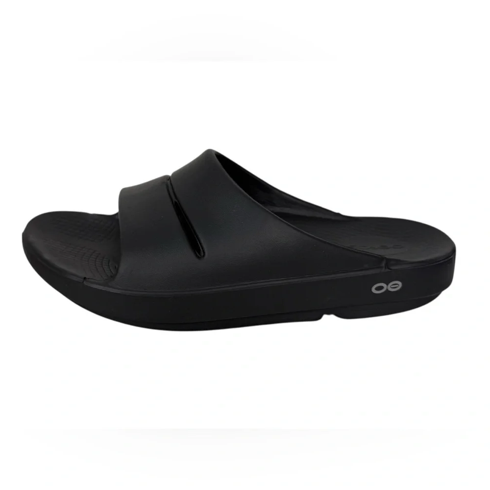 OOFOS OOahh Slides Womens US 9 Mens US 7 Recovery Footwear Sandals Black